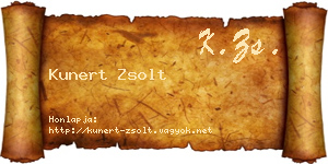 Kunert Zsolt névjegykártya